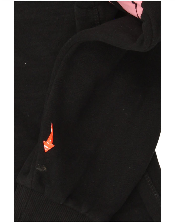 Superdry Pull à capuche graphique pour femme UK 16 Large Noir