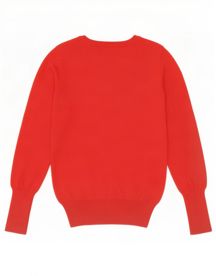 Zara Pull col V pour femme UK 12 Rouge moyen