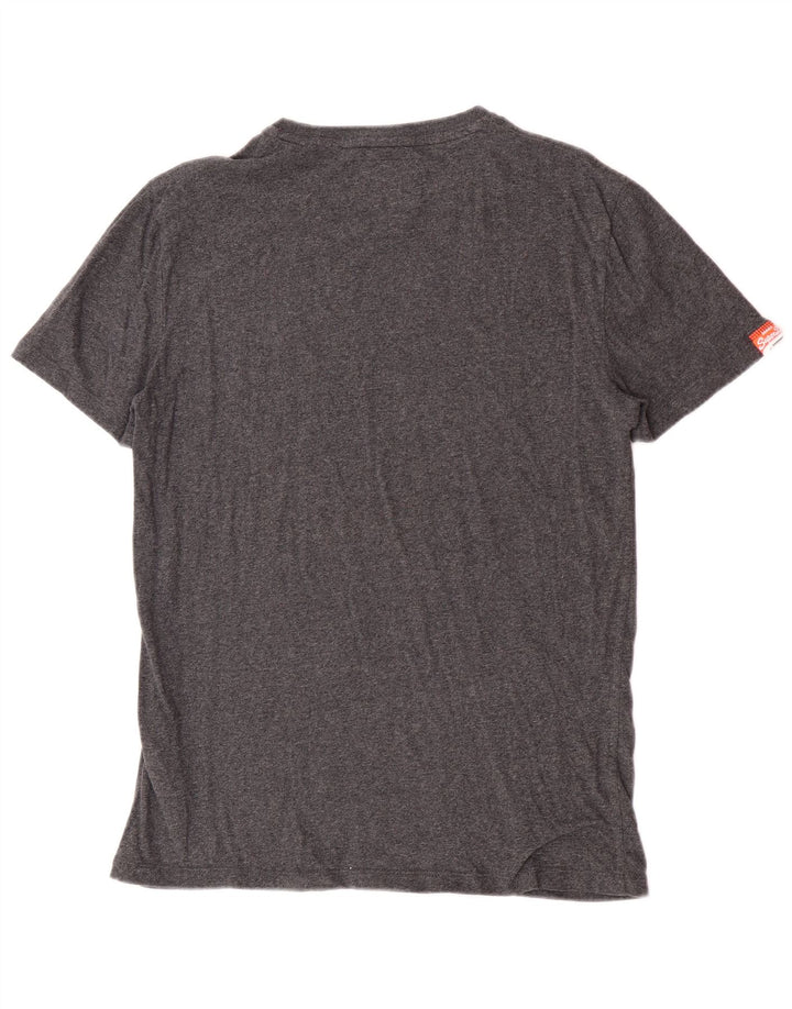 Superdry Homme T-Shirt Top Large Gris Moucheté Coton
