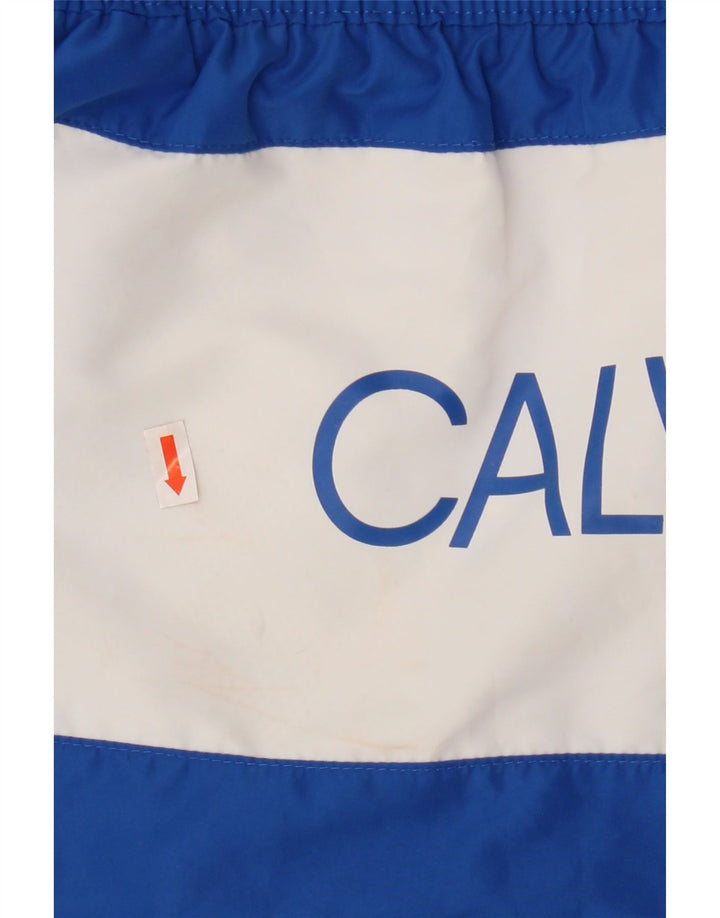 Calvin Klein Short de bain graphique pour hommes en polyester color block grand bleu