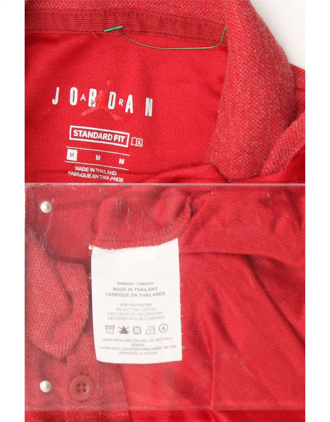 JORDAN Mens Oklahoma Standard Fit Polo Shirt Medium Red Polyester Vintage Jordan and Second-Hand Jordan from Messina Hembry 
