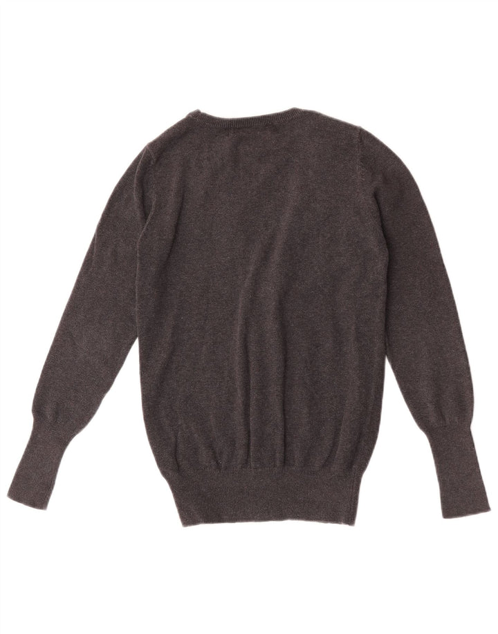 Zara Cardigan Femme Pull UK 12 Coton Gris Moyen