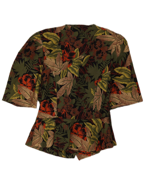 vintage Femme 1 Bouton Blazer Veste IT 44 Moyen Multicolore Floral