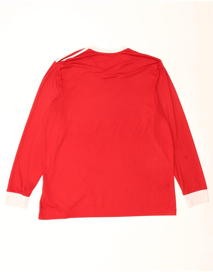 Adidas Hommes Climalite Top Manches Longues 2XL Rouge Polyester