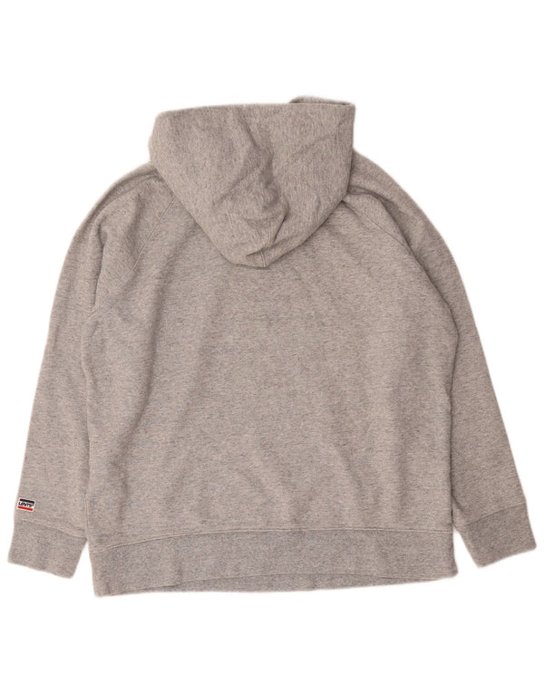 Levi's Pull à Capuche Graphique Homme Gris Coton Large