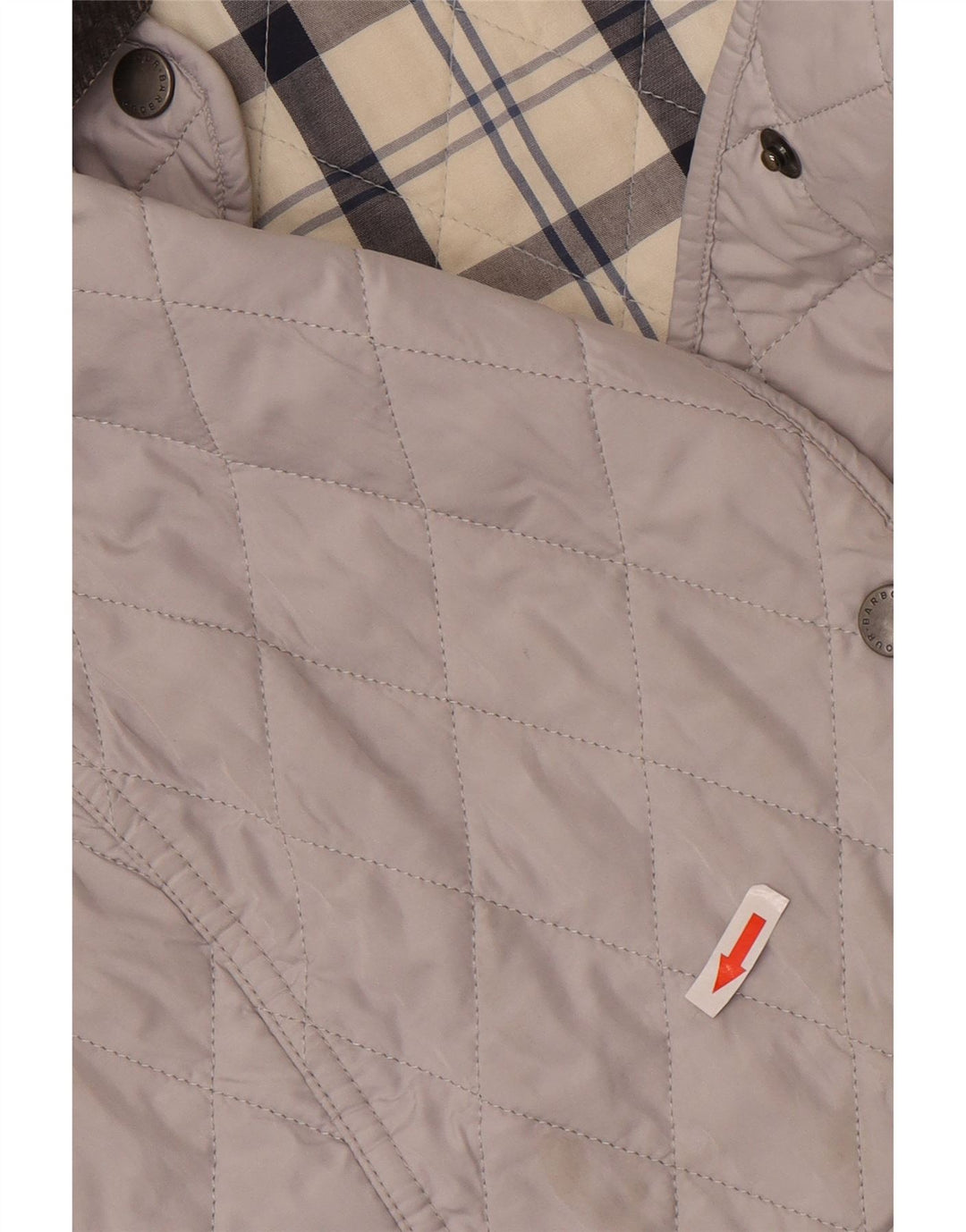 Barbour Veste matelassée pour femme UK 8 Small Gris Colorblock Polyester