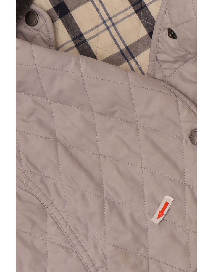 Barbour Veste matelassée pour femme UK 8 Small Gris Colorblock Polyester