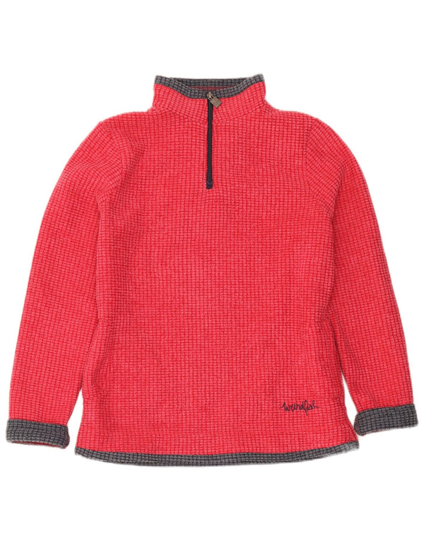 Weird Fish Pull polaire à col zippé pour femme UK 10 Petit color block rouge