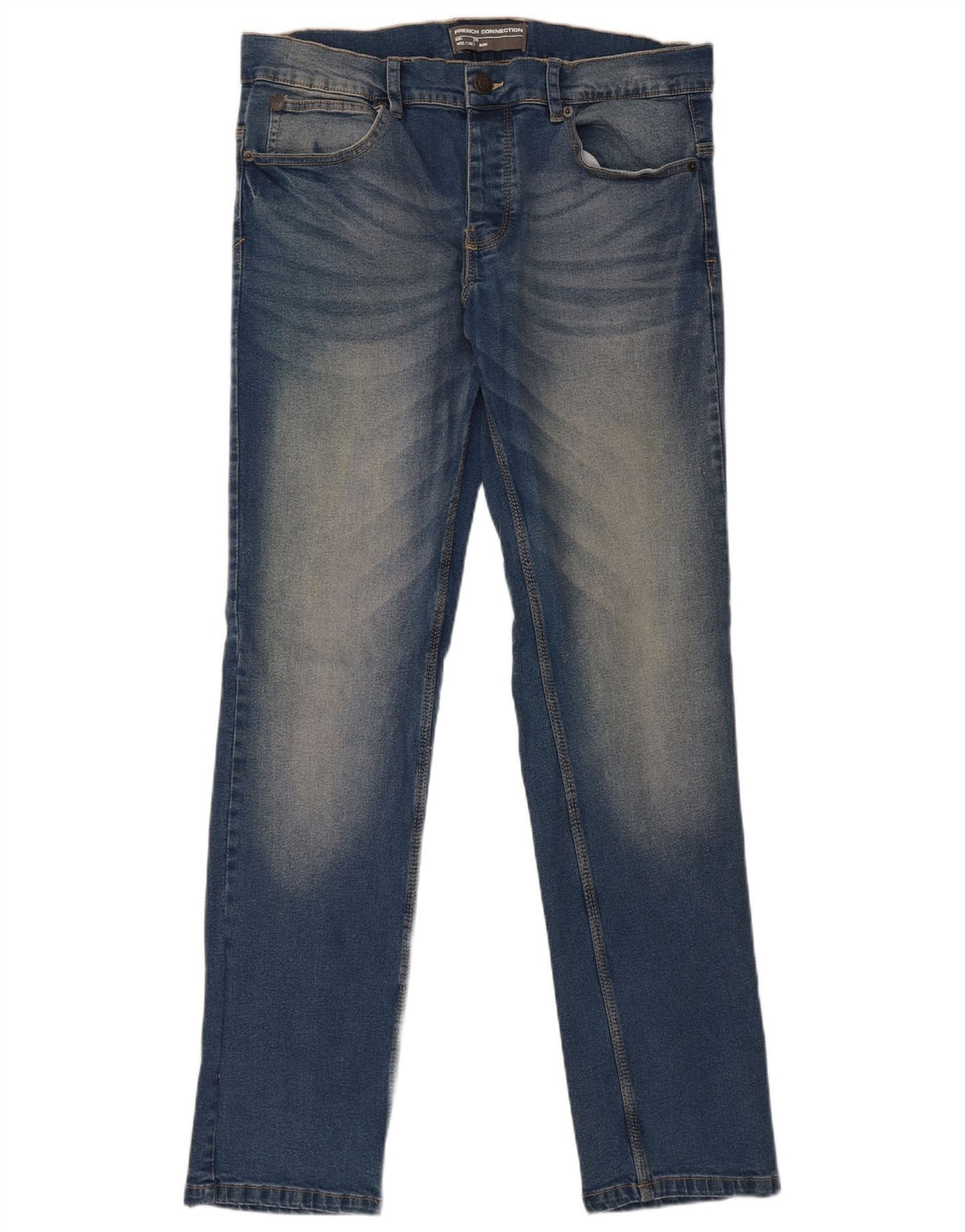 FRENCH CONNECTION Jean Slim Graphique Femme W32 L32 Bleu Coton