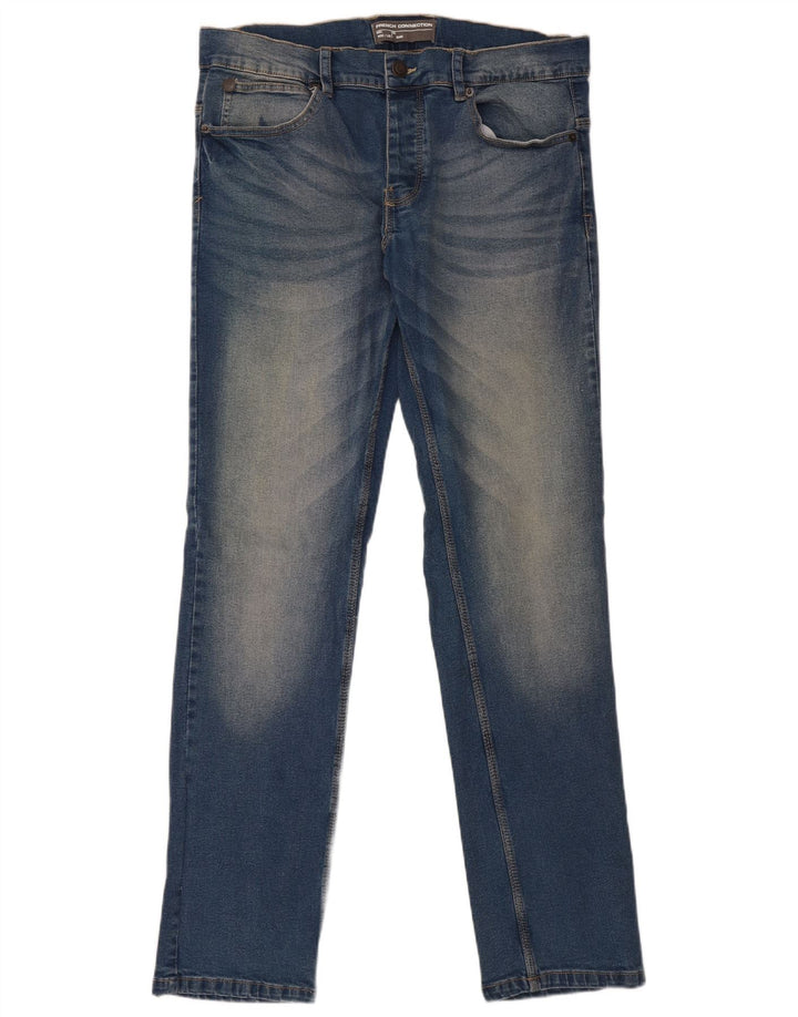 FRENCH CONNECTION Jean Slim Graphique Femme W32 L32 Bleu Coton