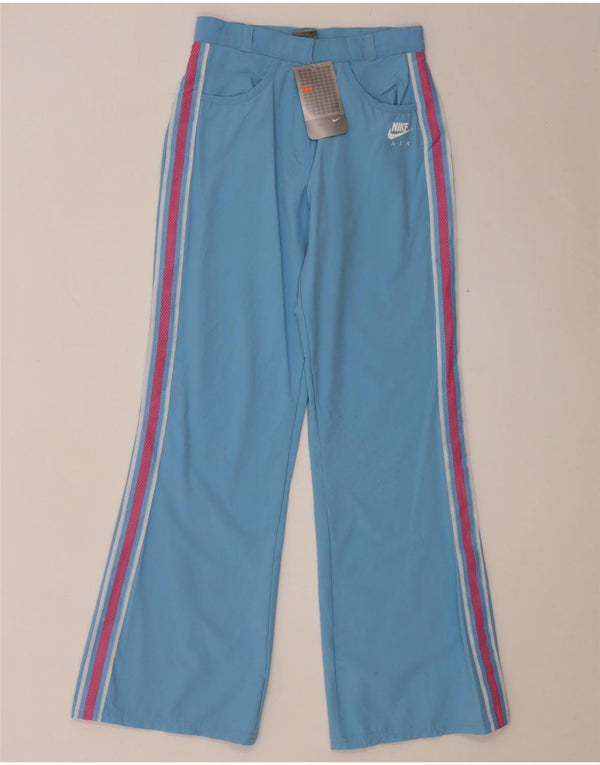 Nike Pantalon décontracté à jambe large pour fille 13-14 ans W24 L29 Nylon rayé bleu