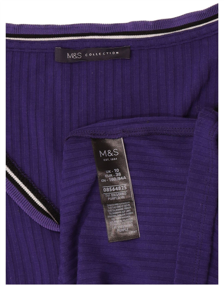 Marks & Spencer Haut à manches longues pour femme UK 10 Small Violet Polyester