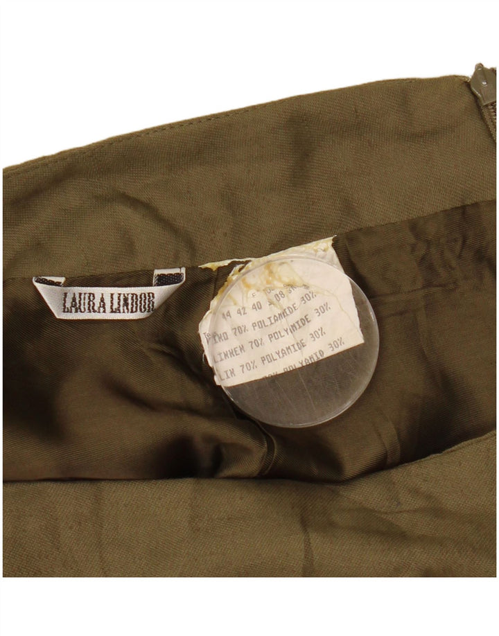 LAURA LINDOR Mini-jupe Femme EU 40 Medium W28 Kaki Polyamide