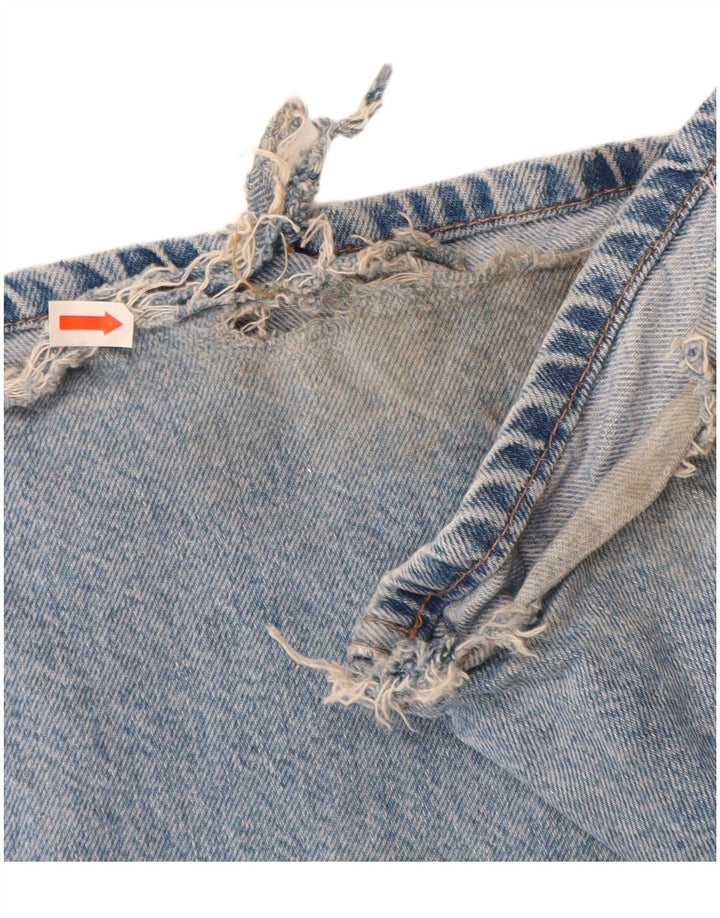 ZARA Jean cargo évasé pour femme EU 34 2XS W24 L32 Bleu Coton