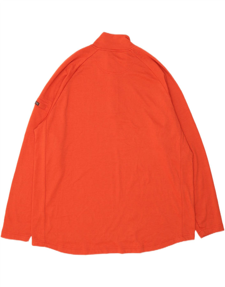 EDDIE BAUER Mens Zip Neck Pullover Tracksuit Top 2XL Orange Polyester Vintage Eddie Bauer and Second-Hand Eddie Bauer from Messina Hembry 