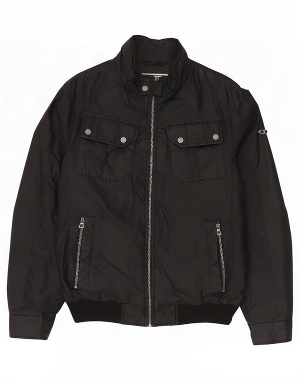 Geox Veste Bomber Homme UK 40 Large Noir Coton