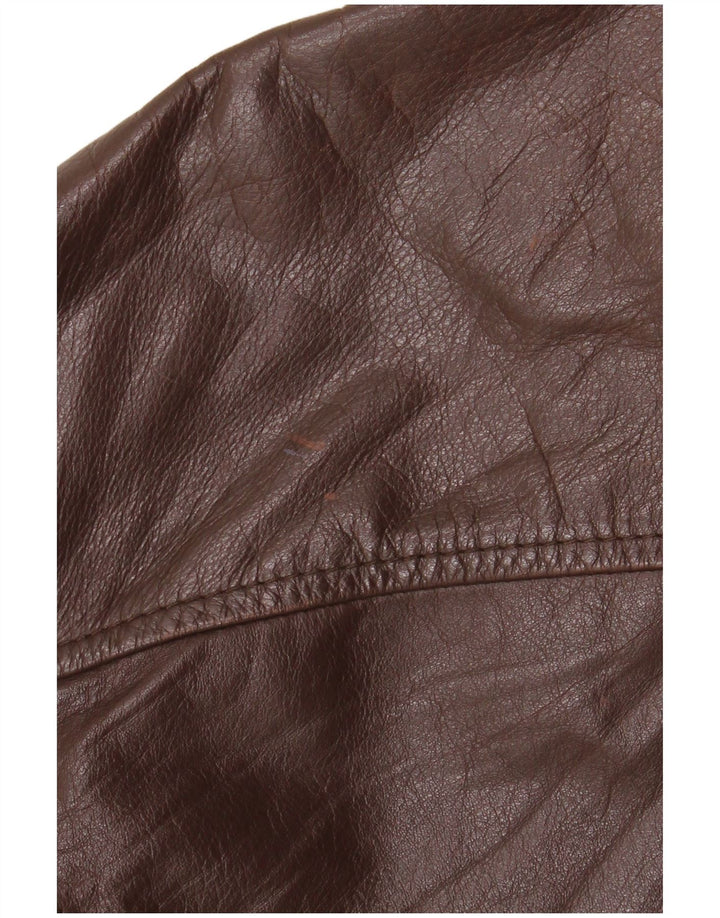veste en cuir homme vintage IT 50 Grand cuir marron