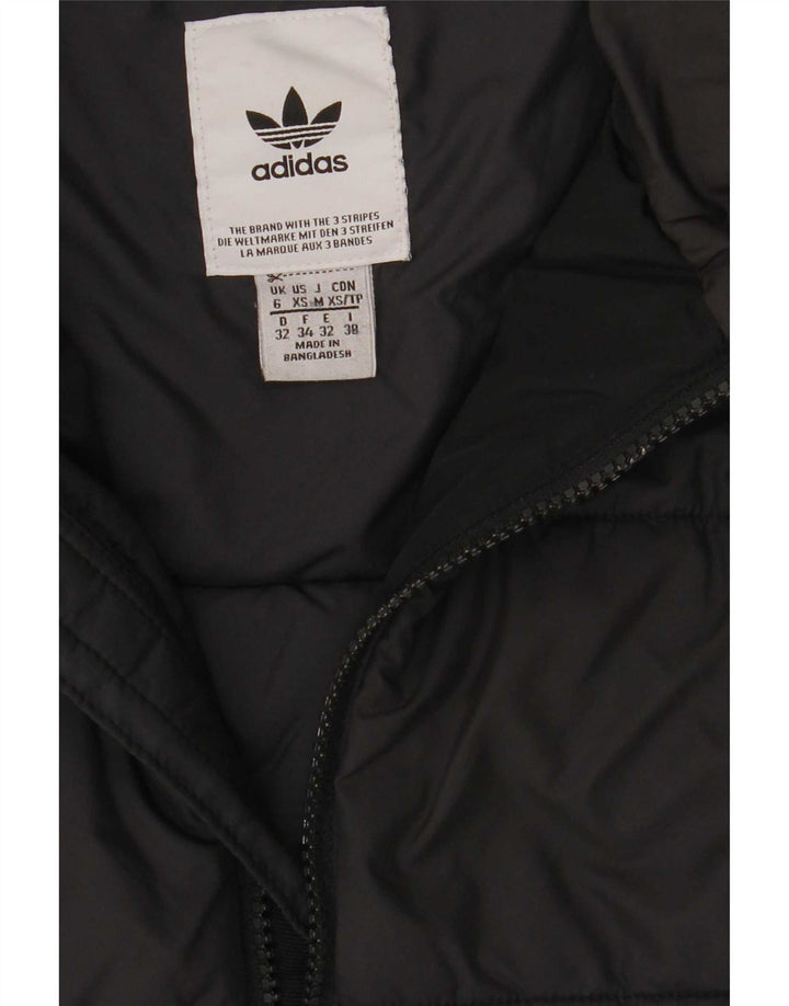 Adidas Veste rembourrée à capuche pour femme UK 6 XS Noir Polyester