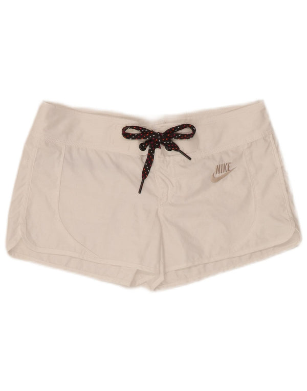 Nike Short de sport pour femme UK 10 Petit Blanc Polyester