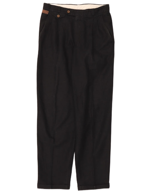 vintage Mens Pegged Chino Pantalon IT 50 Large W32 L32 Lin Noir