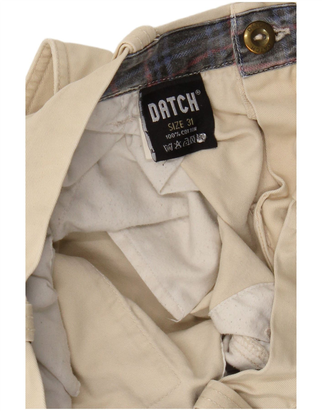 DATCH Pantalon Chino Droit Homme W31 L33 Coton Beige