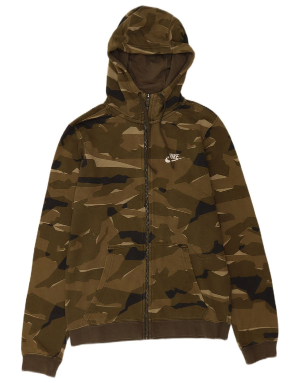 Nike Sweat à capuche zippé pour homme Petit Kaki Camouflage Coton