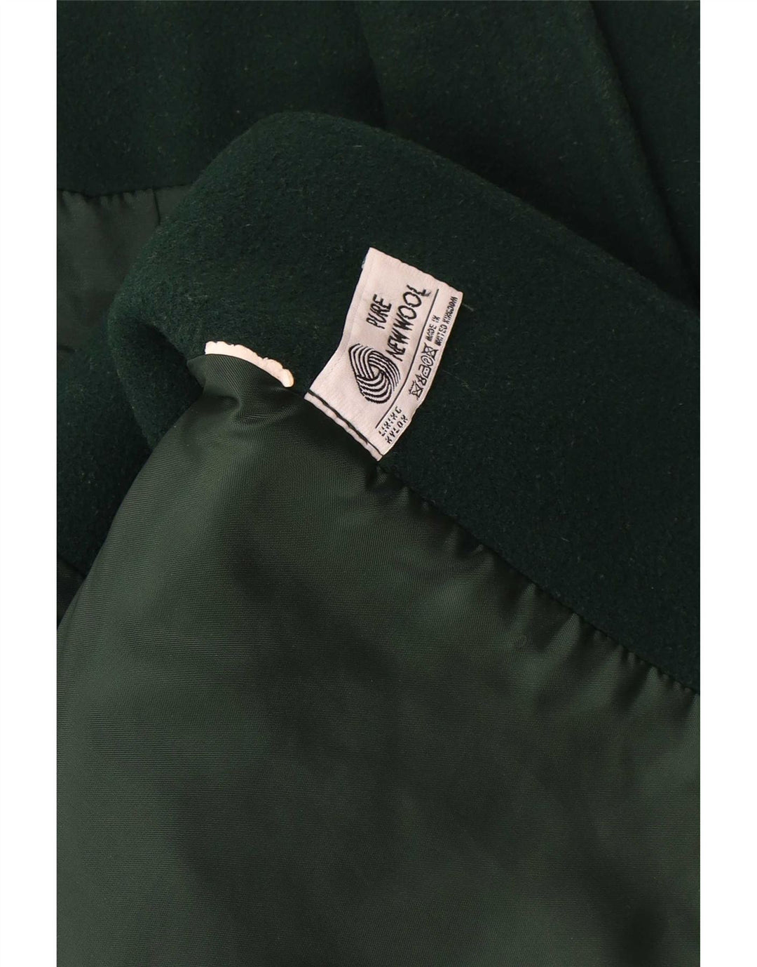 vintage Femmes Surdimensionné Double Breasted Manteau UK 18 XL Vert Nouvelle Laine