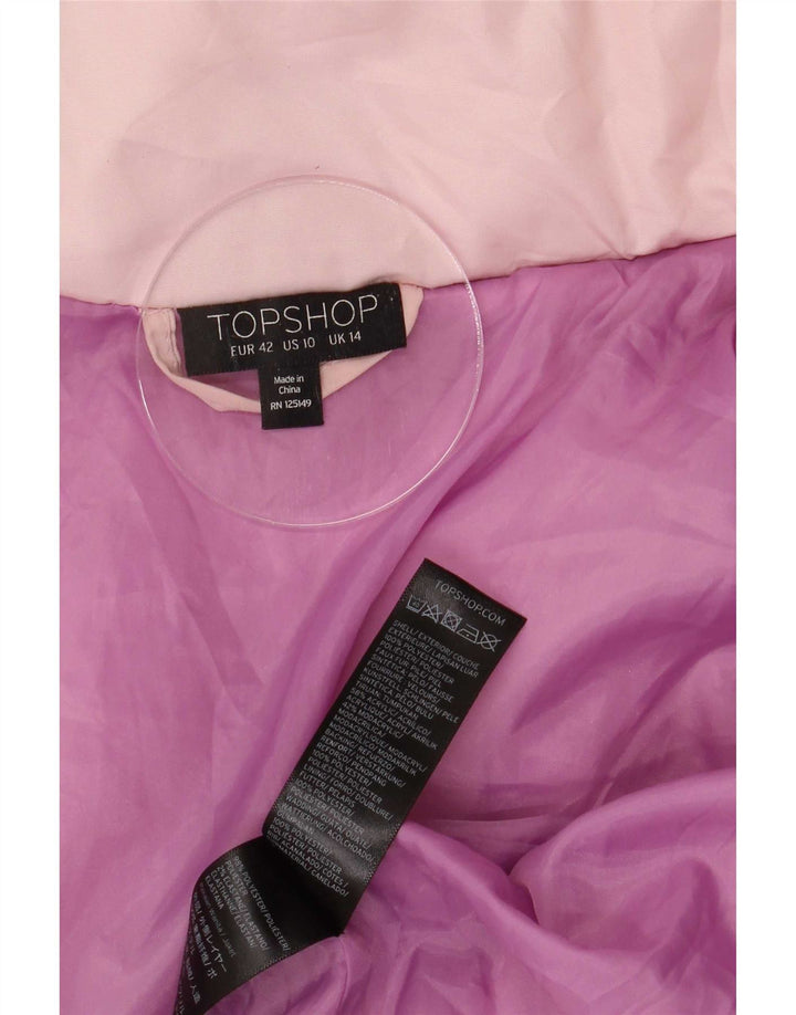Topshop Veste matelassée à capuche surdimensionnée pour femme UK 14 Large Rose Polyester