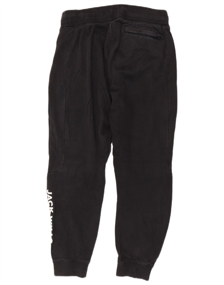 Jack Wills Pantalon de survêtement graphique pour homme en coton noir moyen