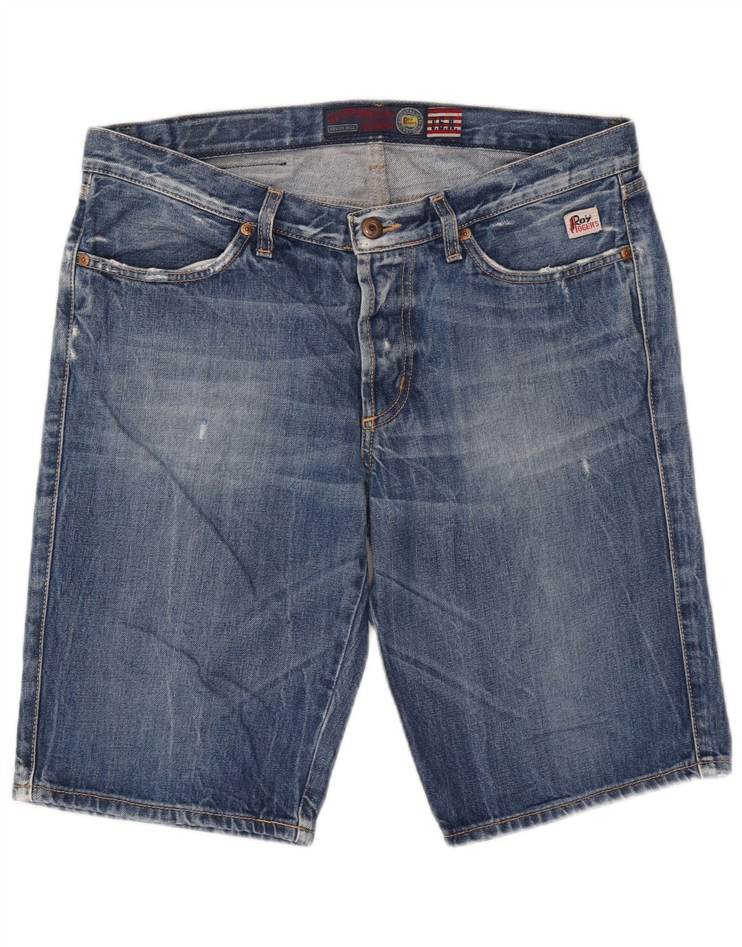 Roy Rogers Short en jean vieilli pour homme W33 en coton bleu moyen