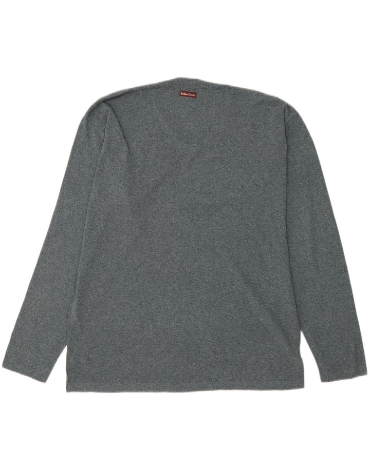 Marlboro Classics Pull col V pour homme en acrylique moucheté Gris Taille L