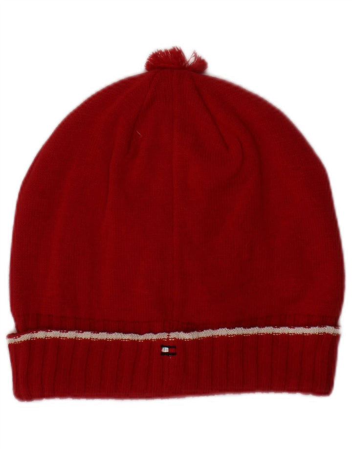 Tommy Hilfiger Bonnet tricoté pour femme Taille L/XL Rouge Coton