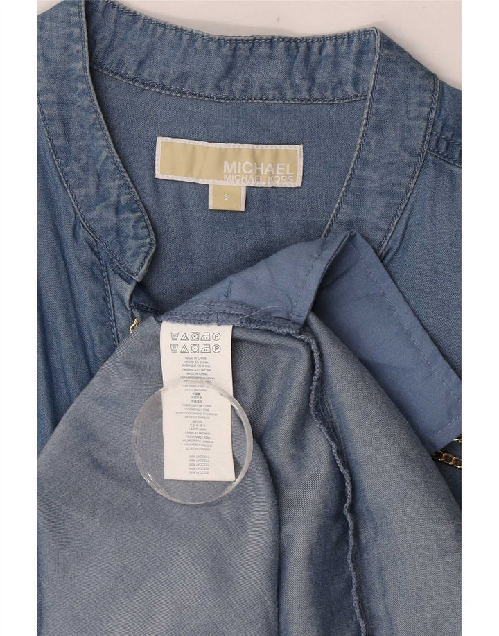 Michael Kors Robe droite pour femme UK 10 Petit Lyocell Bleu
