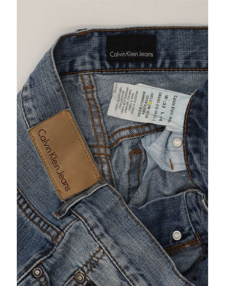 Calvin Klein Jean droit vieilli W33 L27 pour homme en coton bleu
