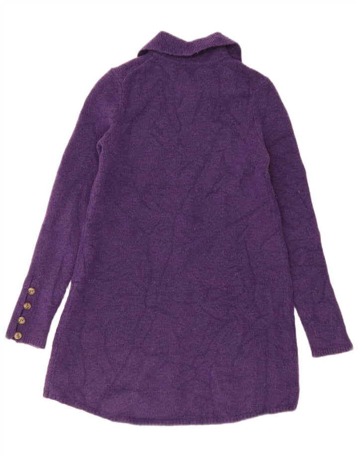Zara Womens Longline Cardigan Sweater UK 10 Petit Violet Polyester