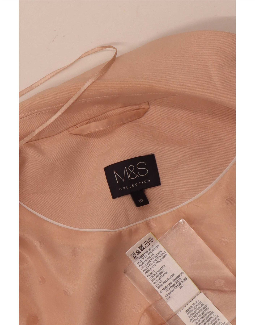 Marks & Spencer Veste blazer longue sans manches pour femme UK 10 Small Rose