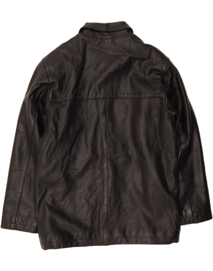 JACK & JONES Mens Leather Jacket UK 42 XL Black Leather Vintage Jack & Jones and Second-Hand Jack & Jones from Messina Hembry 