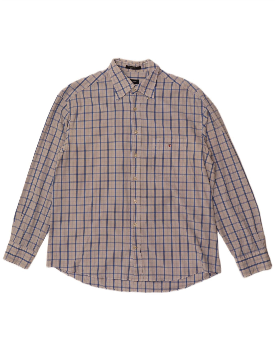 Gant Chemise Regular Fit XL Coton à Carreaux Blanc Homme