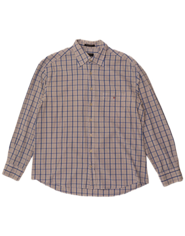 Gant Chemise Regular Fit XL Coton à Carreaux Blanc Homme