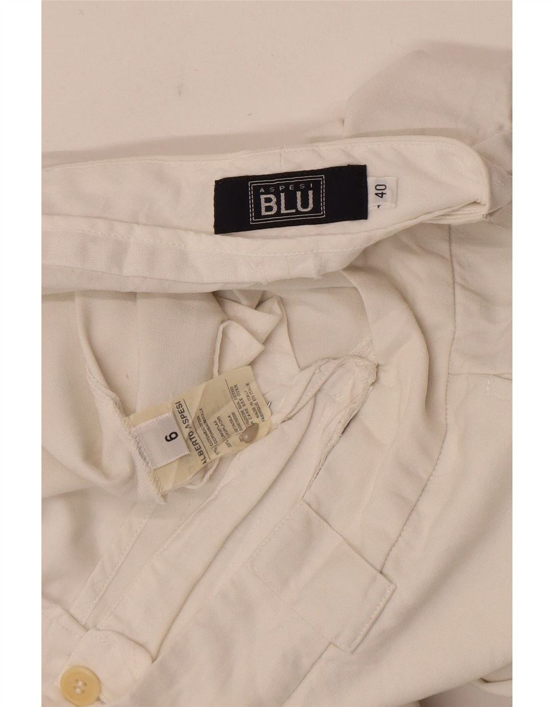 Alberto Aspesi Pantalon de costume bootcut Blu pour femme IT 40 Small W27 L31 Blanc