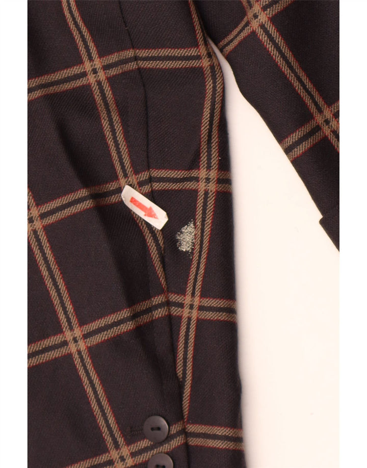 Laurel Veste blazer longue à 3 boutons pour femme EU 40 Marron moyen à carreaux