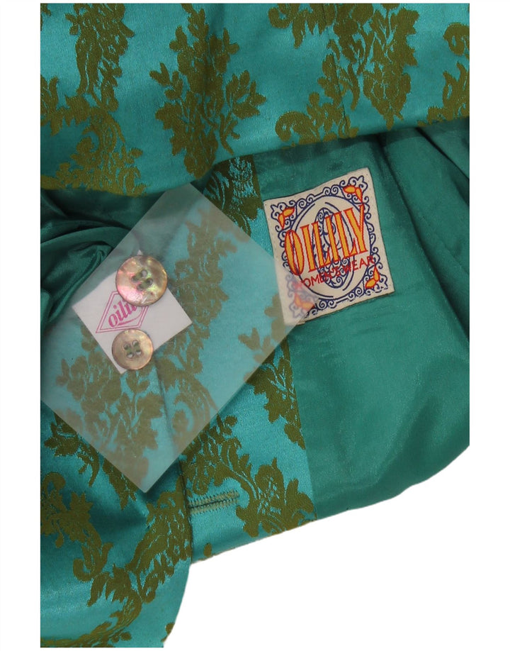 Oilily Veste blazer courte à 2 boutons pour femme EU 38 Medium Turquoise Paisley