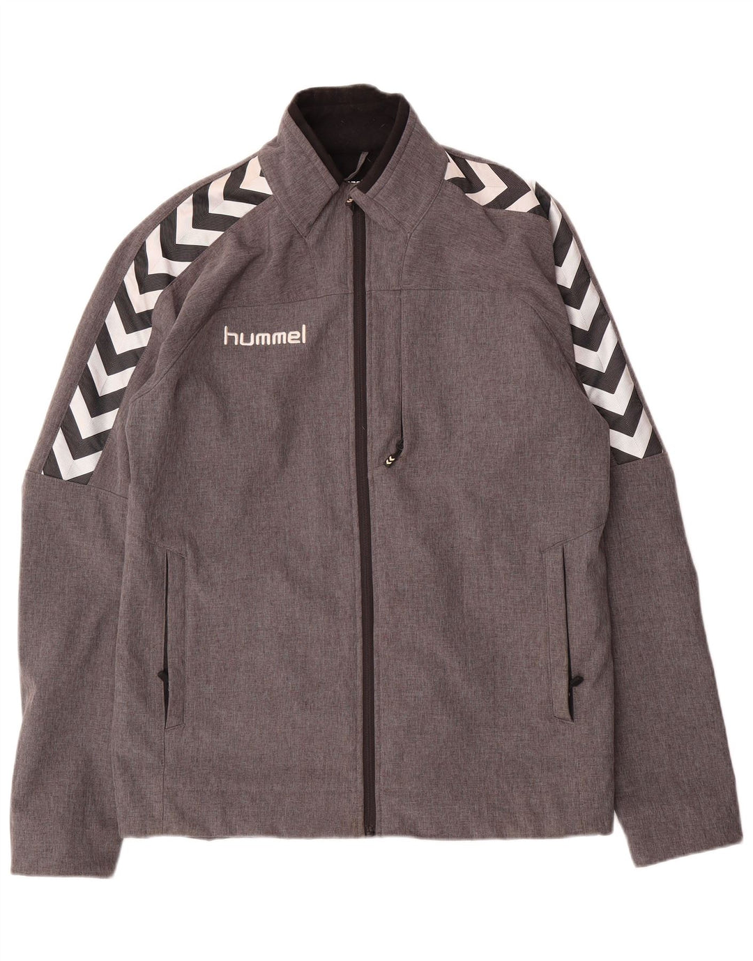 Hummel Veste coupe-vent graphique pour homme UK 40 Large Gris Polyester
