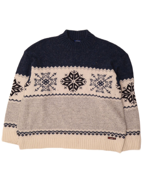 Campagnolo Pull Col Roulé Homme XL Multicolore Fair Isle Wool