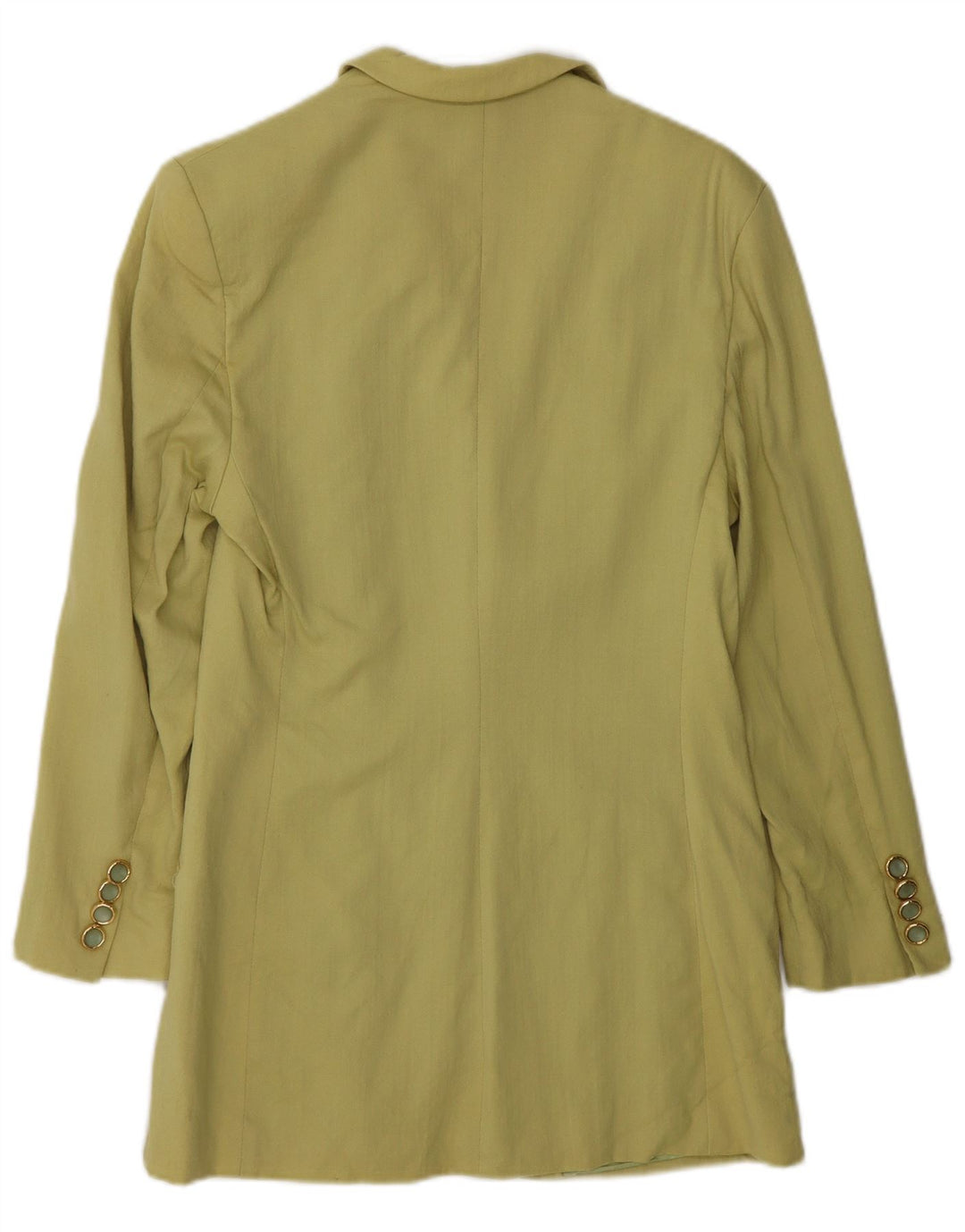 vintage Femme 4 Bouton Blazer Veste IT 44 Moyen Kaki Viscose