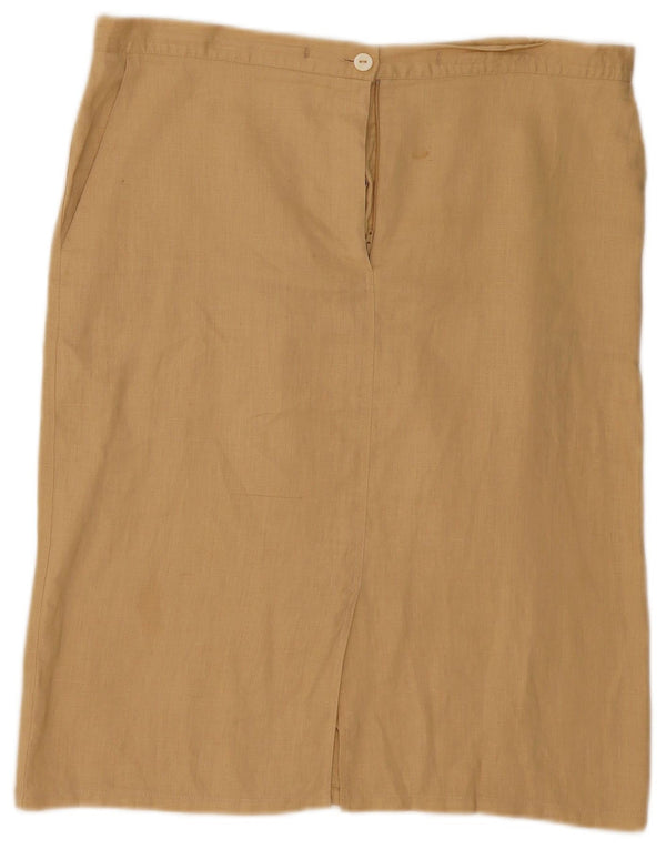ELENA MIRO Jupe droite femme UK 14 Large W38 Lin beige