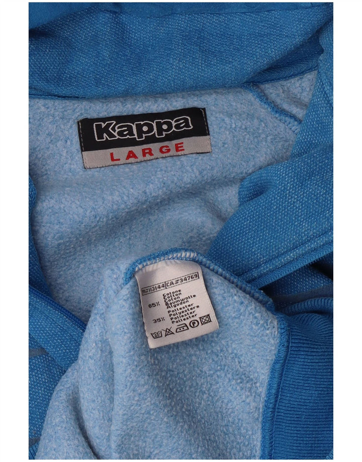 Kappa Pull à capuche zippé pour homme en coton rayé bleu grand