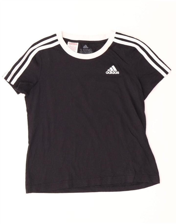ADIDAS T-Shirt Fille 9-10 ans Noir Coton