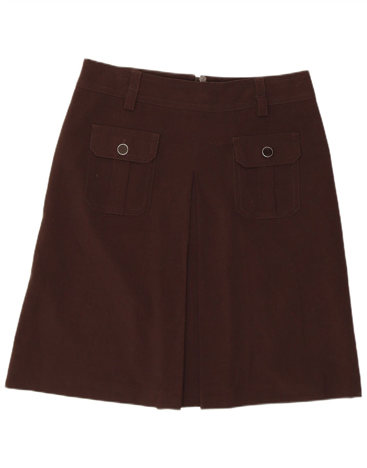 Marks & Spencer Jupe trapèze pour femme UK 14 Large W34 Marron Polyester