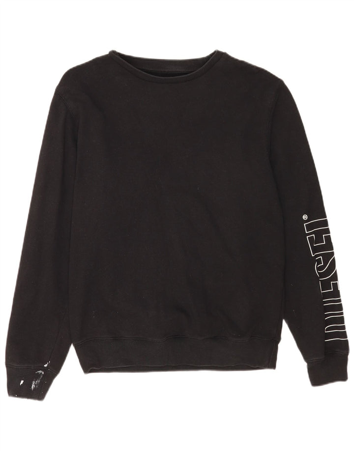 Diesel Sweat-shirt graphique pour femme UK 14 en coton noir moyen